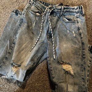 Celebrity Pink Light Blue Jeans with Drawstring